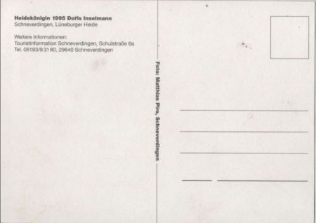 Heidekönigin Schneverdingen Doris Inselmann 1995 Heidekönigin Schneverdingen Doris Inselmann 1995