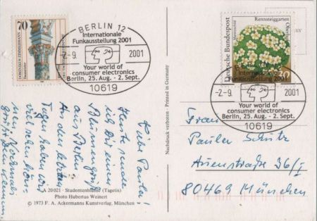 Studentenblume Sonderstempel Studentenblume Sonderstempel