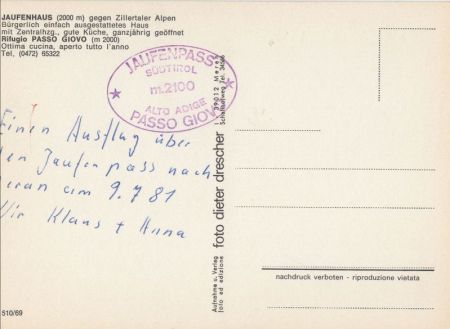 Jaufenstraße - Italien - Jaufenhaus