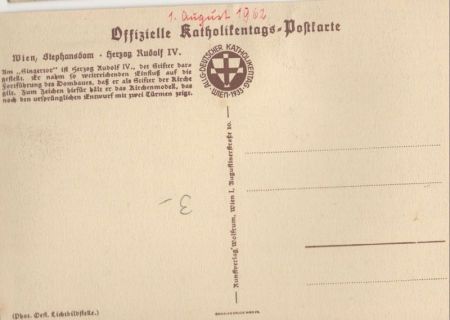 Wien - Österreich - Stephansdom, Herzog Rudolph, Katolikentag 1933 Wien - Österreich - Stephansdom, Herzog Rudolph, Katolikentag 1933