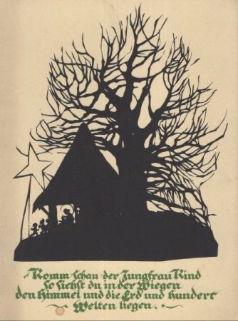 Scherenschnitt Baum und Hütte Scherenschnitt Baum und Hütte