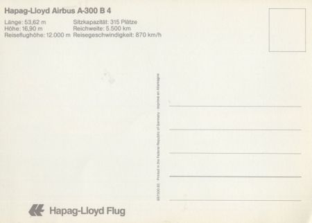 Hapag-LLoyd Airbus A-300 B 4 Hapag-LLoyd Airbus A-300 B 4