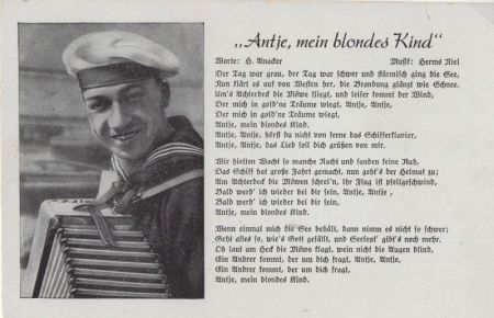 Liedkarte - Antje, mein blondes Kind Liedkarte - Antje, mein blondes Kind