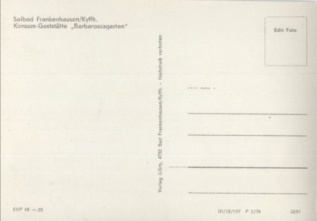 Bad Frankenhausen - Gaststätte Barbarossagarten