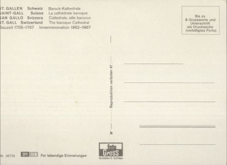 St. Gallen - Schweiz - Barock-Kathedrale St. Gallen - Schweiz - Barock-Kathedrale