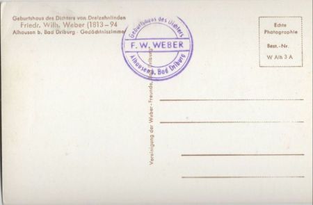 Bad Driburg-Alhausen - Geburtshaus von Friedr. Wilh. Weber Bad Driburg-Alhausen - Geburtshaus von Friedr. Wilh. Weber