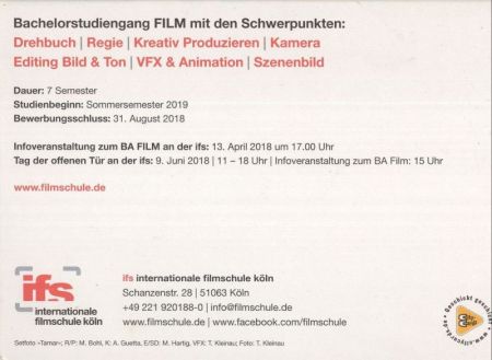 ifs - Filmschule Köln ifs - Filmschule Köln