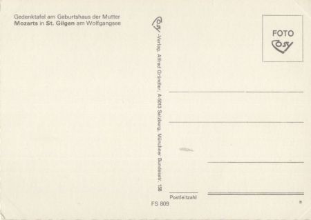 Sankt Gilgen - Österreich - Geburtshaus Mutter Mozarts, Gedenktafel Sankt Gilgen - Österreich - Geburtshaus Mutter Mozarts, Gedenktafel