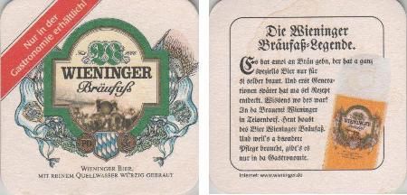 Bierdeckel quadratisch - Wieninger - Bräufaß - Legende Bierdeckel quadratisch - Wieninger - Bräufaß - Legende