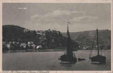 St. Goar - mit Blick auf Ruine Rheinfels - ca. 1955 St. Goar - mit Blick auf Ruine Rheinfels - ca. 1955