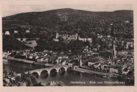 Heidelberg - Blick vom Philosophenweg - ca. 1955 Heidelberg - Blick vom Philosophenweg - ca. 1955
