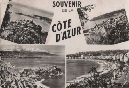 Frankreich - Cote d\’Azur - 4 Teilbilder - ca. 1965 Frankreich - Cote d\’Azur - 4 Teilbilder - ca. 1965