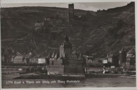 Kaub - mit Pfalz und Burg Gutenfels - ca. 1955 Kaub - mit Pfalz und Burg Gutenfels - ca. 1955