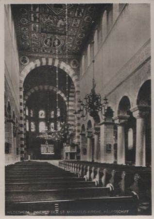 Hildesheim - St.-Michaelis-Kirche, Hauptschiff - ca. 1950 Hildesheim - St.-Michaelis-Kirche, Hauptschiff - ca. 1950