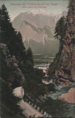 Schweiz - Bad Ragaz - Ausgang der Taminaschlucht - 1908 Schweiz - Bad Ragaz - Ausgang der Taminaschlucht - 1908