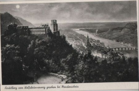 Heidelberg - vom Wolfsbrunnenweg gesehen - 1953 Heidelberg - vom Wolfsbrunnenweg gesehen - 1953