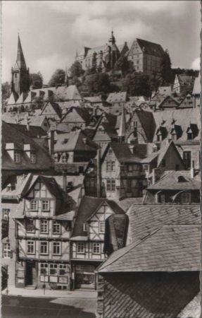Marburg - Blick über Universitätsstraße - 1965 Marburg - Blick über Universitätsstraße - 1965