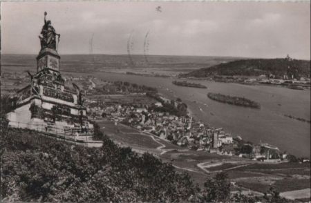 Rüdesheim - mit Nationaldenkmal - 1957 Rüdesheim - mit Nationaldenkmal - 1957