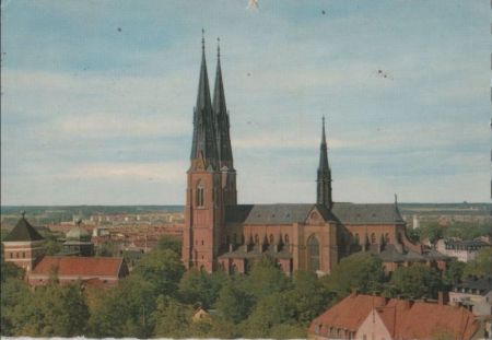Schweden - Uppsala - Domkyrkan fran Slotter - ca. 1970 Schweden - Uppsala - Domkyrkan fran Slotter - ca. 1970