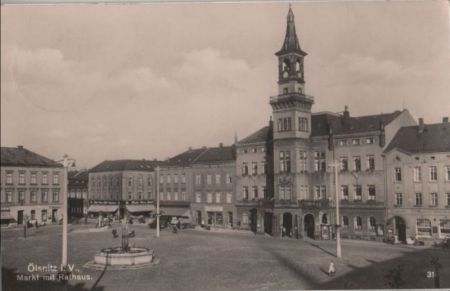 Oelsnitz - Markt mit Rathaus - 1938 Oelsnitz - Markt mit Rathaus - 1938