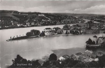 Passau - Dreiflüsse-Eck - 1954 Passau - Dreiflüsse-Eck - 1954