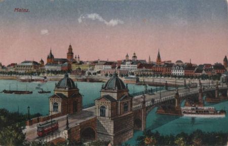 Mainz - alte Brücke - 1919 Mainz - alte Brücke - 1919