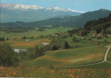 Scheidegg - Blick auf das Alpenfreibad - 1977 Scheidegg - Blick auf das Alpenfreibad - 1977