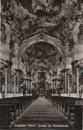 Zwiefalten - Inneres der Münsterkirche - ca. 1960 Zwiefalten - Inneres der Münsterkirche - ca. 1960