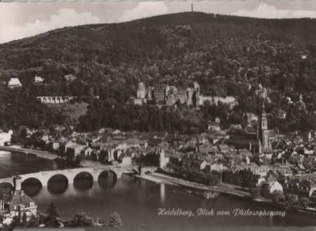 Heidelberg - Blick vom Philosophenweg - 1964 Heidelberg - Blick vom Philosophenweg - 1964