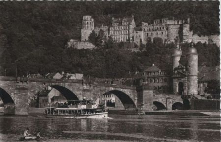 Heidelberg - Alte Neckarbrücke und Schloss - ca. 1960 Heidelberg - Alte Neckarbrücke und Schloss - ca. 1960