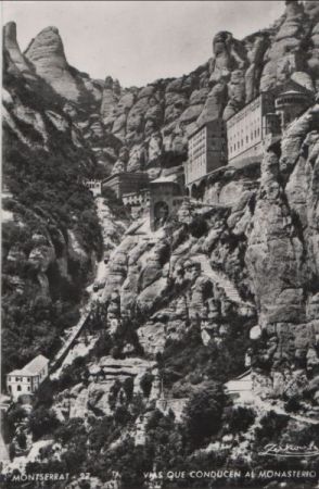 Spanien - Montserrat - Vias que Conducen al Monastero - 1961 Spanien - Montserrat - Vias que Conducen al Monastero - 1961