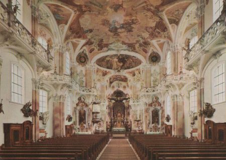 Uhldingen-Mühlhofen - Birnau, Klosterkirche innen - ca. 1980 Uhldingen-Mühlhofen - Birnau, Klosterkirche innen - ca. 1980