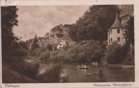 Tübingen - Neckarpartie, Hölderlinturm - ca. 1935 Tübingen - Neckarpartie, Hölderlinturm - ca. 1935