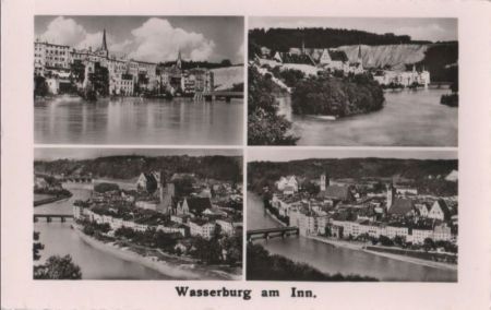 Wasserburg am Inn - mit 4 Bildern - ca. 1960 Wasserburg am Inn - mit 4 Bildern - ca. 1960