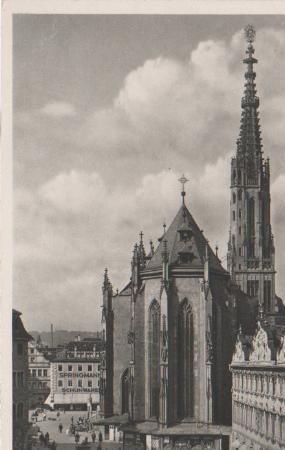 Würzburg - Marktplatz mit Haus zum Falken - ca. 1955 Würzburg - Marktplatz mit Haus zum Falken - ca. 1955