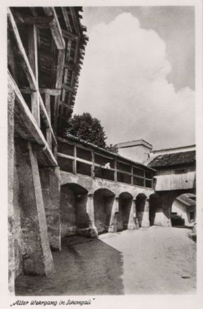Schongau - Wehrgang am Hoftor - ca. 1960 Schongau - Wehrgang am Hoftor - ca. 1960