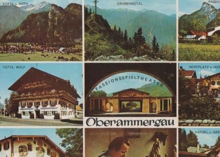 Oberammergau - Oberammergaz u.a. Hotel Wolf - ca. 1985 Oberammergau - Oberammergaz u.a. Hotel Wolf - ca. 1985