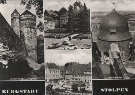 Stolpen - u.a. Blick vom Markt - ca. 1975 Stolpen - u.a. Blick vom Markt - ca. 1975