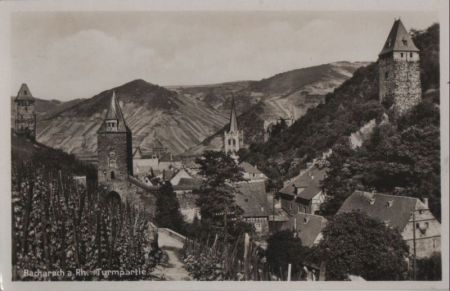 Bacharach - Turmpartie - ca. 1955 Bacharach - Turmpartie - ca. 1955