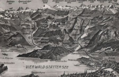Schweiz - Vierwaldstättersee - Reliefkarte - 1961 Schweiz - Vierwaldstättersee - Reliefkarte - 1961