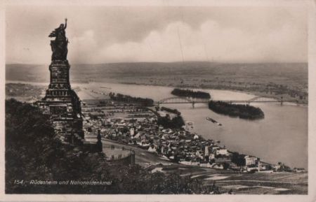 Rüdesheim - mit Nationaldenkmal - ca. 1940 Rüdesheim - mit Nationaldenkmal - ca. 1940