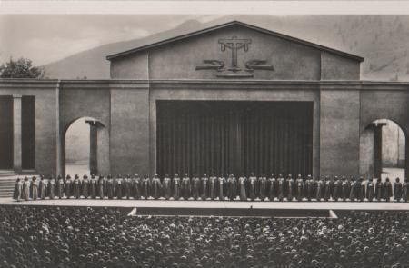 Oberammergau - Bühne mit Chor - ca. 1955 Oberammergau - Bühne mit Chor - ca. 1955