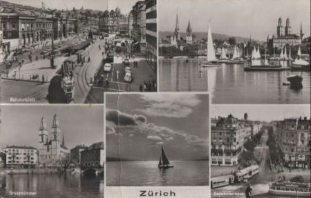 Schweiz - Zürich - u.a. Segelboot auf See - 1959 Schweiz - Zürich - u.a. Segelboot auf See - 1959