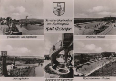 Bad Kissingen - Terrassen-Schwimmbad - 1954 Bad Kissingen - Terrassen-Schwimmbad - 1954