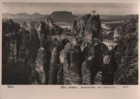 Sächsische Schweiz - Lilienstein und Basteibrücke - ca. 1950 Sächsische Schweiz - Lilienstein und Basteibrücke - ca. 1950