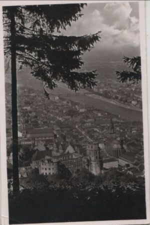Heidelberg - Blick vom Rindenhäuschen - 1951 Heidelberg - Blick vom Rindenhäuschen - 1951