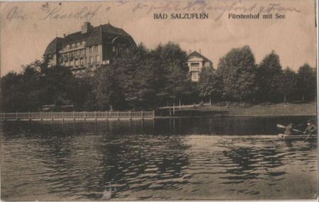 Bad Salzuflen - Fürstenhof mit See - ca. 1925 Bad Salzuflen - Fürstenhof mit See - ca. 1925
