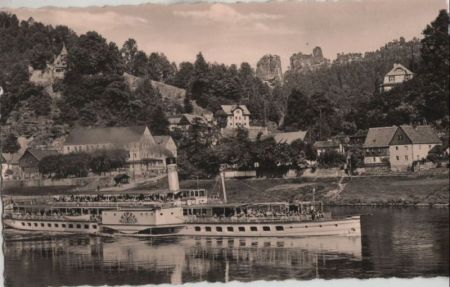 Rathen - mit Elbdampfer Leipzig - 1962 Rathen - mit Elbdampfer Leipzig - 1962