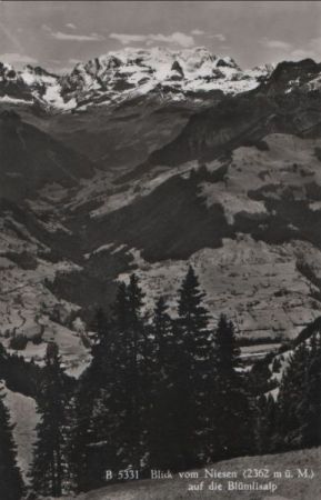 Schweiz - Niesen - Blick auf Blümlisalp - 1956 Schweiz - Niesen - Blick auf Blümlisalp - 1956