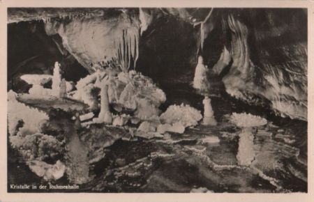 Attendorn - Tropfsteinhöhle, Kristalle in der Ruhmeshalle - ca. 1955 Attendorn - Tropfsteinhöhle, Kristalle in der Ruhmeshalle - ca. 1955